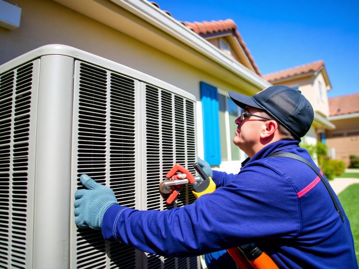 HVAC professional at work